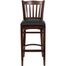 HERCULES Vertical Slat Back Mahogany Wood Bar Stool with Black Vinyl Seat - XU-DGW0008BARVRT-MAH-BLKV-GG