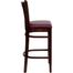 HERCULES Vertical Slat Back Mahogany Wood Bar Stool with Burgundy Vinyl Seat - XU-DGW0008BARVRT-MAH-BURV-GG