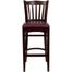 HERCULES Vertical Slat Back Mahogany Wood Bar Stool with Burgundy Vinyl Seat - XU-DGW0008BARVRT-MAH-BURV-GG