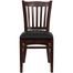 HERCULES Vertical Slat Back Mahogany Wood Chair with Black Vinyl Seat - XU-DGW0008VRT-MAH-BLKV-GG
