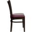 HERCULES Vertical Slat Back Mahogany Wood Chair with Burgundy Vinyl Seat - XU-DGW0008VRT-MAH-BURV-GG