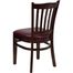 HERCULES Vertical Slat Back Mahogany Wood Chair with Burgundy Vinyl Seat - XU-DGW0008VRT-MAH-BURV-GG