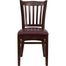 HERCULES Vertical Slat Back Mahogany Wood Chair with Burgundy Vinyl Seat - XU-DGW0008VRT-MAH-BURV-GG