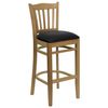 HERCULES Vertical Slat Back Natural Wood Bar Stool with Black Vinyl Seat - XU-DGW0008BARVRT-NAT-BLKV-GG