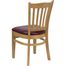HERCULES Vertical Slat Back Natural Wood Chair with Burgundy Vinyl Seat - XU-DGW0008VRT-NAT-BURV-GG