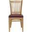 HERCULES Vertical Slat Back Natural Wood Chair with Burgundy Vinyl Seat - XU-DGW0008VRT-NAT-BURV-GG