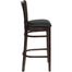 HERCULES Vertical Slat Back Walnut Wood Bar Stool with Black Vinyl Seat - XU-DGW0008BARVRT-WAL-BLKV-GG