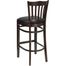 HERCULES Vertical Slat Back Walnut Wood Bar Stool with Black Vinyl Seat - XU-DGW0008BARVRT-WAL-BLKV-GG
