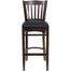 HERCULES Vertical Slat Back Walnut Wood Bar Stool with Black Vinyl Seat - XU-DGW0008BARVRT-WAL-BLKV-GG