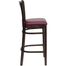 HERCULES Vertical Slat Back Walnut Wood Bar Stool with Burgundy Vinyl Seat - XU-DGW0008BARVRT-WAL-BURV-GG
