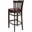 HERCULES Vertical Slat Back Walnut Wood Bar Stool with Burgundy Vinyl Seat - XU-DGW0008BARVRT-WAL-BURV-GG