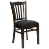 HERCULES Vertical Slat Back Walnut Wood Chair with Black Vinyl Seat - XU-DGW0008VRT-WAL-BLKV-GG