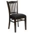 HERCULES Vertical Slat Back Walnut Wood Chair with Black Vinyl Seat - XU-DGW0008VRT-WAL-BLKV-GG