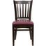 HERCULES Vertical Slat Back Walnut Wood Chair with Burgundy Vinyl Seat - XU-DGW0008VRT-WAL-BURV-GG
