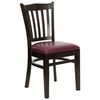 HERCULES Vertical Slat Back Walnut Wood Chair with Burgundy Vinyl Seat - XU-DGW0008VRT-WAL-BURV-GG