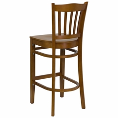 HERCULES Vertical Slat Back Wood Bar Stool with Cherry Finish - XU-DGW0008BARVRT-CHY-GG