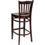 HERCULES Vertical Slat Back Wood Bar Stool with Mahogany Finish - XU-DGW0008BARVRT-MAH-GG