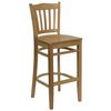HERCULES Vertical Slat Back Wood Bar Stool with Natural Finish - XU-DGW0008BARVRT-NAT-GG