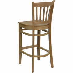 HERCULES Vertical Slat Back Wood Bar Stool with Natural Finish - XU-DGW0008BARVRT-NAT-GG
