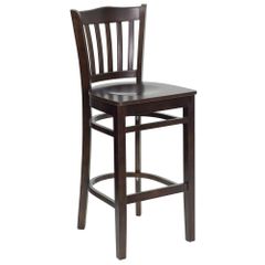 HERCULES Vertical Slat Back Wood Bar Stool with Walnut Finish - XU-DGW0008BARVRT-WAL-GG