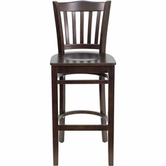 HERCULES Vertical Slat Back Wood Bar Stool with Walnut Finish - XU-DGW0008BARVRT-WAL-GG