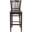HERCULES Vertical Slat Back Wood Bar Stool with Walnut Finish - XU-DGW0008BARVRT-WAL-GG