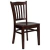 HERCULES Vertical Slat Back Wood Chair with Mahogany Finish - XU-DGW0008VRT-MAH-GG