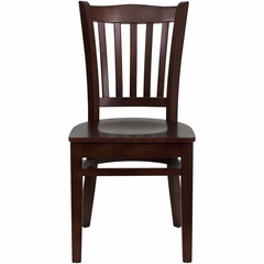 HERCULES Vertical Slat Back Wood Chair with Mahogany Finish - XU-DGW0008VRT-MAH-GG