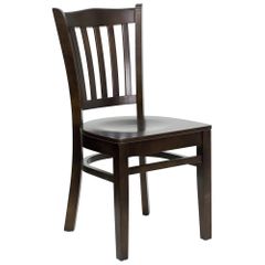 HERCULES Vertical Slat Back Wood Chair with Walnut Finish - XU-DGW0008VRT-WAL-GG