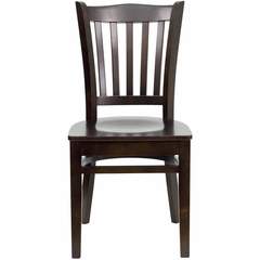 HERCULES Vertical Slat Back Wood Chair with Walnut Finish - XU-DGW0008VRT-WAL-GG