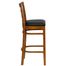 HERCULES Window Back Wood Restaurant Bar Stool - Black Vinyl Seat, Cherry Finish - XU-DGW0007BARWIN-CHY-BLKV-GG