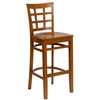 HERCULES Window Back Wood Restaurant Bar Stool - Cherry Finish - XU-DGW0007BARWIN-CHY-GG