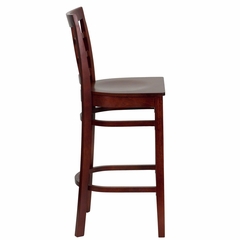 HERCULES Window Back Wood Restaurant Bar Stool - Mahogany Finish - XU-DGW0007BARWIN-MAH-GG