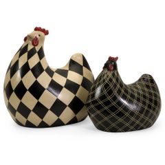 Herrick Black and White Chickens (Set of 2) - IMAX - 19095-2