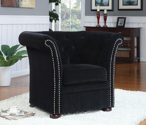 High-Back Accent Chair in Black - 902032