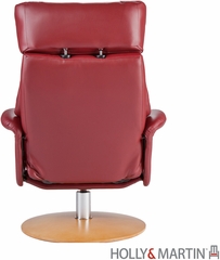 Holly & Martin Bennett Leather Recliner and Ottoman - Brick Red