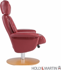 Holly & Martin Bennett Leather Recliner and Ottoman - Brick Red