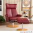 Holly & Martin Bennett Leather Recliner and Ottoman - Brick Red