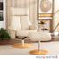 Holly & Martin Bennett Leather Recliner and Ottoman - French Vanilla