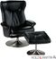 Holly & Martin Brayden Leather Recliner and Ottoman - Shimmer Black