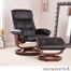 SEI Recliner and Ottoman - Black Bonded Leather, U-Base