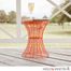 SEI Indoor/Outdoor Round Metal Accent Table, 18.5 Inch - Orange