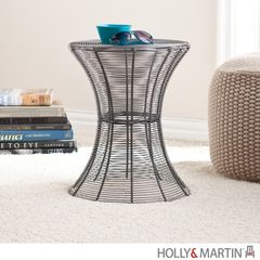 SEI Indoor/Outdoor Round Metal Accent Table, 18.5 Inch - Silver