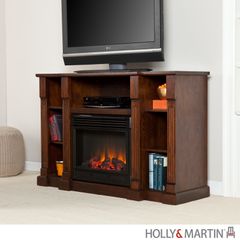 SEI Kendall Electric Media Fireplace - Espresso