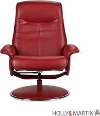 Holly & Martin Naomi Bonded Leather Recliner & Ottoman - Brick