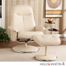 Holly & Martin Naomi Bonded Leather Recliner & Ottoman - French Vanilla