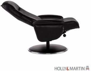 Holly & Martin Naomi Bonded Leather Recliner & Ottoman - Onyx