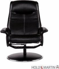 Holly & Martin Naomi Bonded Leather Recliner & Ottoman - Onyx