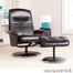 Holly & Martin Naomi Bonded Leather Recliner & Ottoman - Onyx