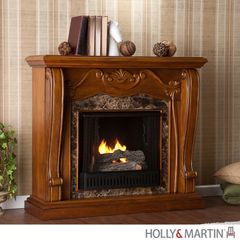 SEI Cardona Gel Fuel Fireplace - Walnut